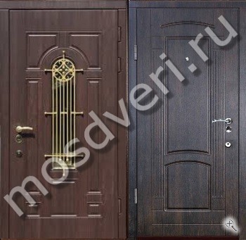 Массивная элитная дверь с отделкой массивом и ковкой - купить от производителя Мосдвери Массивная элитная дверь с отделкой массивом и ковкой