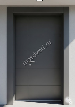 Широкая входная дверь для загородного дома графитового цвета - купить от производителя Мосдвери Широкая входная дверь для загородного дома графитового цвета
